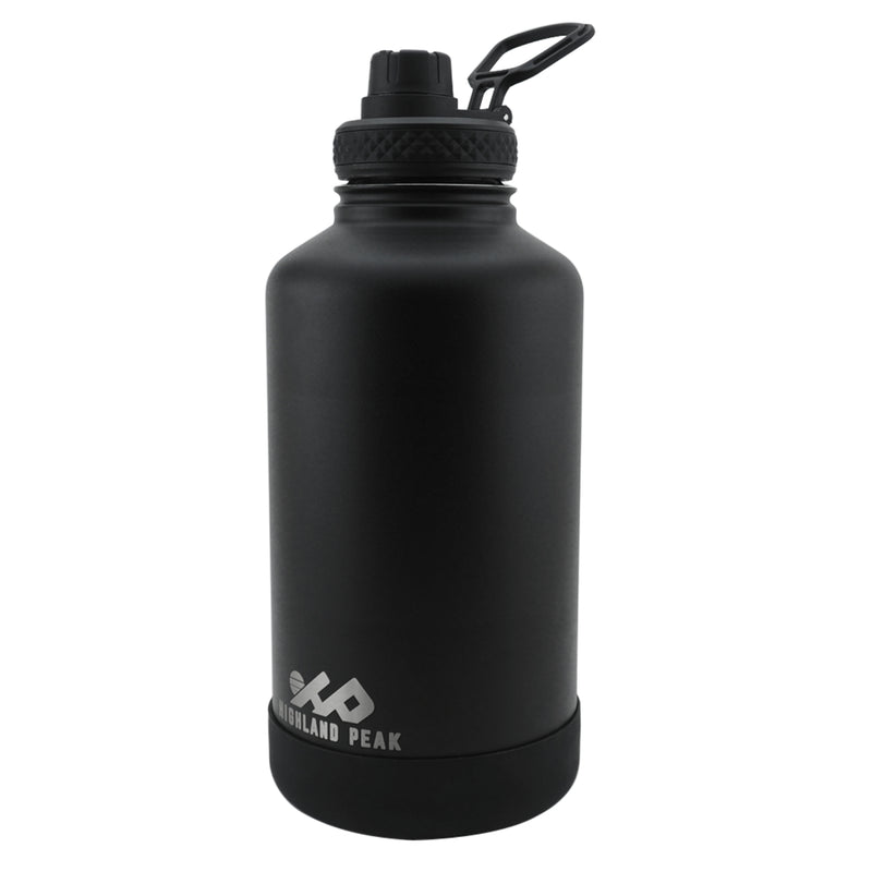 black 64oz Insulated Water Bottle Dishwasher Safe Half Gallon Water Bottle