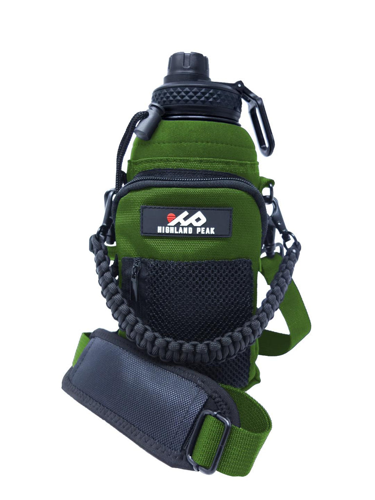 40 oz Sleeve/Carrier with Paracord Survival Handle (Black)